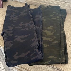Two pair of Spanx camo high waist tights